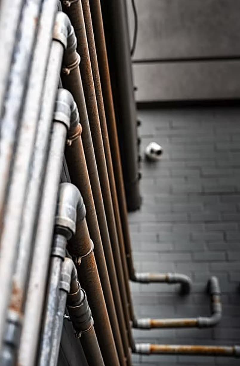 Rivora Plumbing commercial pipework installed along a building exterior
